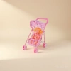 Pink baby walker with toy doll, an educational toy for children to push along Specification image